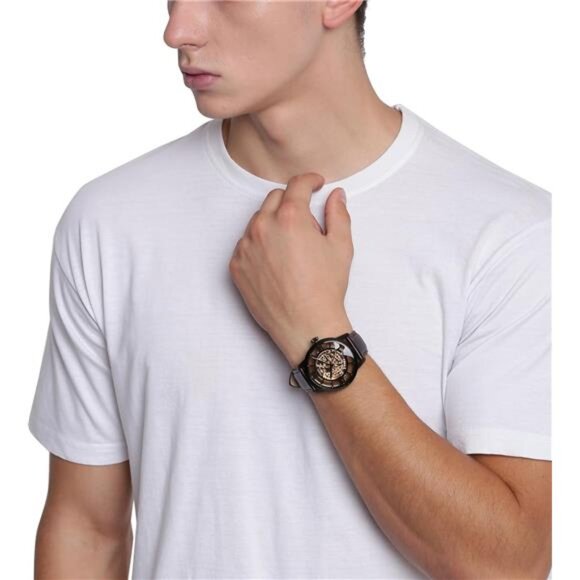 Men's Automatic Watch with Mechanical Movement and Skeleton Dial - Picture 5 of 7